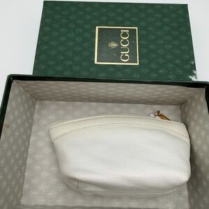 Gucci White Leather Pouch with key holder